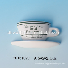 Wholesale decorative fridge magnets with cup and saucer shape